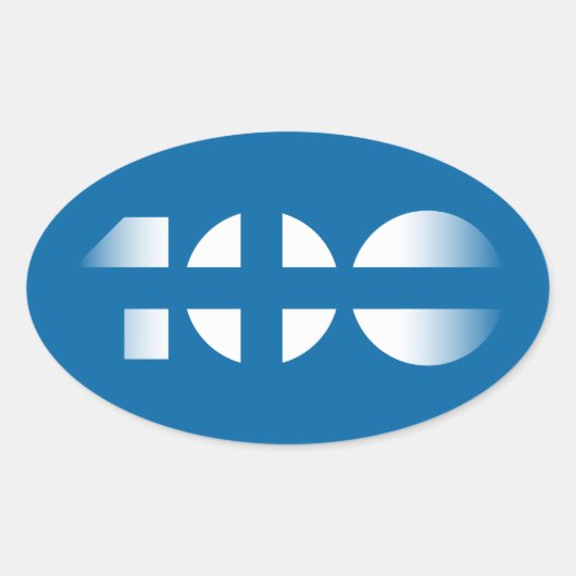 100 OVALE STICKER (Voorkant)