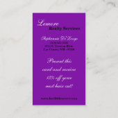100 Paarse witte pokadot Visitekaartje (Achterkant)