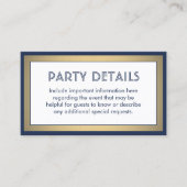 100 Pack Details Behuizing Marine Blauw, Wit & Gou Visitekaartje (Voorkant)