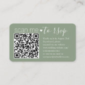 100 Pack DIY Kleuren Sage & Blue Details & QR RSVP Visitekaartje (Voorkant)