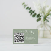 100 Pack DIY Kleuren Sage & Blue Details & QR RSVP Visitekaartje (Staand voorkant)