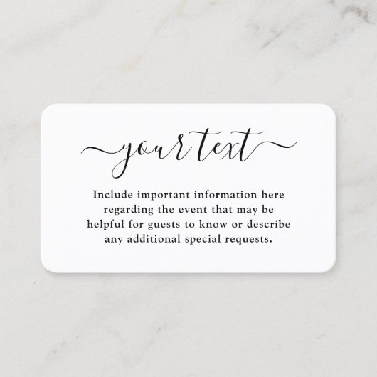 100 Pack Eenvoudig script & foto bruiloft behuizin Visitekaartje (Voorkant)