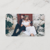 100 Pack Eenvoudig script & foto bruiloft behuizin Visitekaartje (Achterkant)