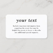 100 Pack Eenvoudige Typografie Foto Bruiloft Behui Visitekaartje (Voorkant)