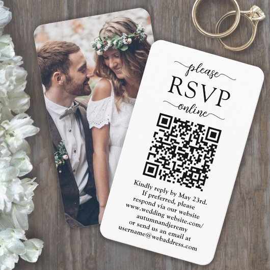 100 Pack Online QR RSVP & Foto Bruiloft Behuizing Visitekaartje