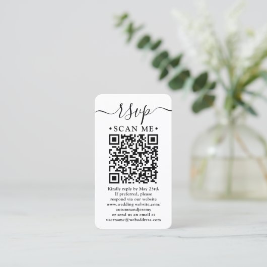 100 Pack QR Code Bruiloft RSVP & Details Behuizing Visitekaartje (Staand voorkant)
