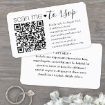 100 Pack QR Code RSVP & Details Bruiloft Behuizing Visitekaartje<br><div class="desc">Vereenvoudig RSVP-reacties en geef alle belangrijke details met chique moderne QR-codebehuizingskaarten. Alle tekst is eenvoudig aan te passen, inclusief de tekst met de tekst "scan me to rsvp". Als u uw eigen QR-code wilt maken met behulp van de generator, typt u de website-URL in de sjabloon. Door de kaart met...</div>