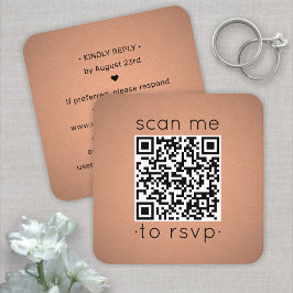100 Pack QR Code RSVP Faux Copper Folie Behuizing Vierkante Visitekaartje