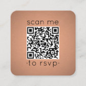 100 Pack QR Code RSVP Faux Copper Folie Behuizing Vierkante Visitekaartje (Voorkant)