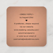 100 Pack QR Code RSVP Faux Copper Folie Behuizing Vierkante Visitekaartje (Achterkant)