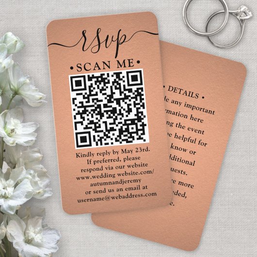 100 Pack QR Code RSVP Faux Copper Folie Behuizing Visitekaartje