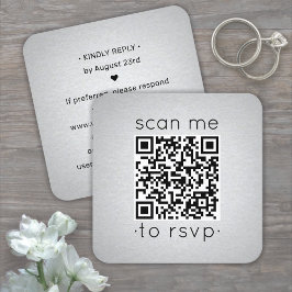100 Pack QR Code RSVP Faux Silver Foil Behuizing Vierkante Visitekaartje