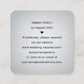 100 Pack QR Code RSVP Faux Silver Foil Behuizing Vierkante Visitekaartje (Achterkant)