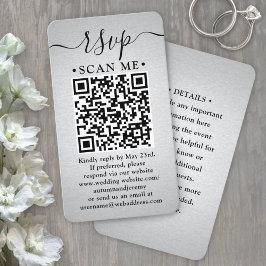 100 Pack QR Code RSVP Faux Silver Foil Behuizing Visitekaartje