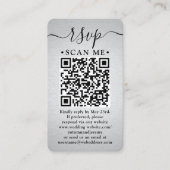 100 Pack QR Code RSVP Faux Silver Foil Behuizing Visitekaartje (Voorkant)
