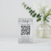 100 Pack QR Code RSVP Faux Silver Foil Behuizing Visitekaartje (Staand voorkant)