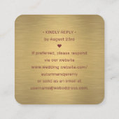 100 Pack QR RSVP Bourgogne & Gouden Bruiloft Behui Vierkante Visitekaartje (Achterkant)