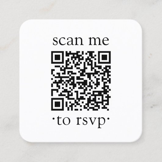 100 Pack QR RSVP Bruiloft Eenvoudige foto Behuizin Vierkante Visitekaartje (Voorkant)
