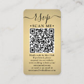 100 Pack QR RSVP Bruiloft Faux Gold Behuizing Visitekaartje (Voorkant)