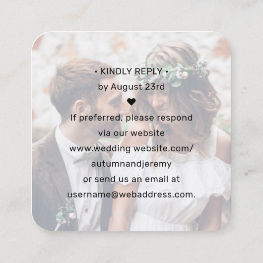 100 Pack QR RSVP Bruiloft Website Foto Behuizing Vierkante Visitekaartje (Achterkant)