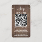 100 Pack QR RSVP Bruin Faux Hout Behuizing Visitekaartje (Voorkant)