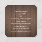 100 Pack QR RSVP Bruin Faux Hout Bruiloft Behuizin Vierkante Visitekaartje (Achterkant)