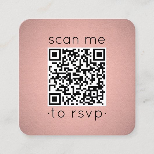100 Pack QR RSVP Faux Roos Gold Foil Behuizing Vierkante Visitekaartje (Voorkant)
