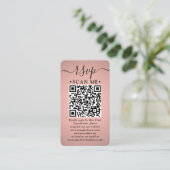 100 Pack QR RSVP Faux Roos Gold Foil Behuizing Visitekaartje (Staand voorkant)