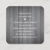 100 Pack QR RSVP Grijs Faux Hout Bruiloft Behuizin Vierkante Visitekaartje (Achterkant)