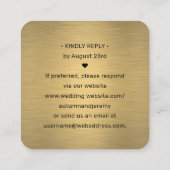 100 Pack QR RSVP Zwart en Goud Bruiloft Behuizing Vierkante Visitekaartje (Achterkant)