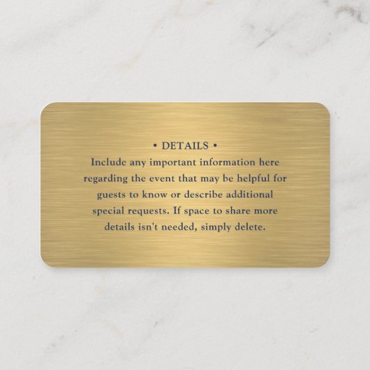 100 Pack Scan Me QR RSVP Blauw en Gouden Bruiloft Visitekaartje (Achterkant)