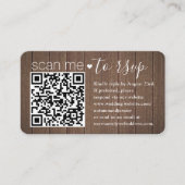 100 Pack Scan Me QR RSVP Bruin Faux Hout Behuizing Visitekaartje (Voorkant)