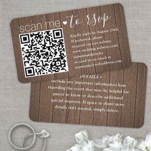 100 Pack Scan Me QR RSVP Bruin Faux Hout Behuizing Visitekaartje