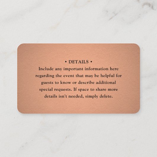 100 Pack Scan Me QR RSVP Faux Copper Behuizing Visitekaartje (Achterkant)