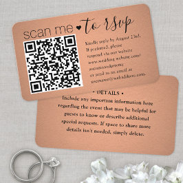 100 Pack Scan Me QR RSVP Faux Copper Behuizing Visitekaartje