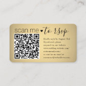 100 Pack Scan Me QR RSVP Faux Gold Folie Behuizing Visitekaartje (Voorkant)