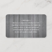 100 Pack Scan Me QR RSVP Grijs Faux Hout Behuizing Visitekaartje (Achterkant)