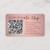 100 Pack Scan Me QR RSVP Roze Faux Folie Behuizing Visitekaartje (Voorkant)