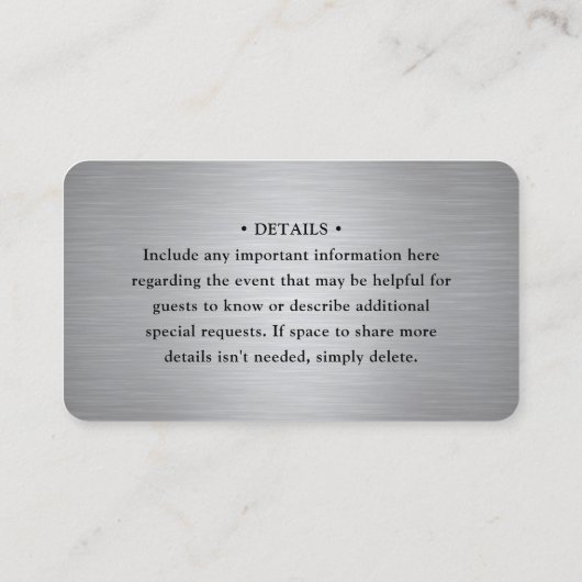 100 Pack Scan Me QR RSVP Zwart en Zilveren Bruilof Visitekaartje (Achterkant)