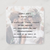 100 pak Eenvoudige QR RSVP & Foto Huwelijksbijlage Vierkante Visitekaartje (Achterkant)