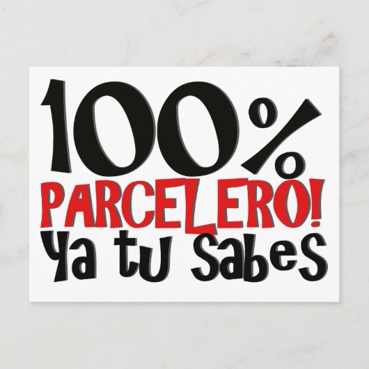 100% Parcelero, jullie tu sabes Briefkaart (Voorkant)