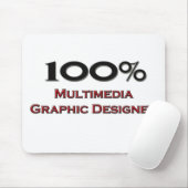 100 percenten Grafische Ontwerper Multimedia Muismat (Met muis)
