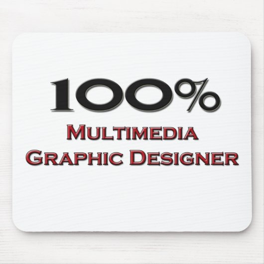 100 percenten Grafische Ontwerper Multimedia Muismat (Voorkant)