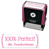 "100% perfect!" Educator Feedback Rubber Stamp Zelfinktende Stempel (In situ)