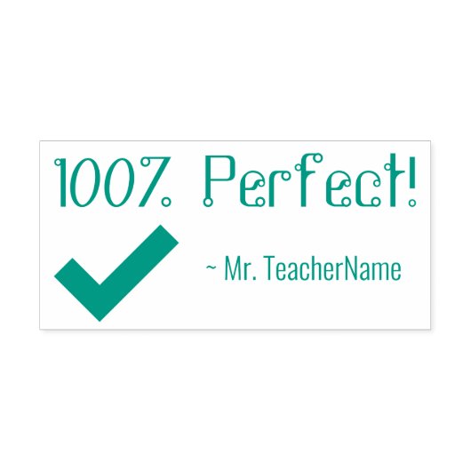 "100% perfect!" Onderwijsassistent Rubberstempel Zelfinktende Stempel (Design)