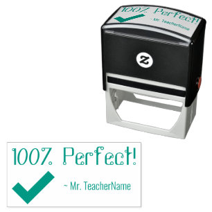 "100% perfect!" Onderwijsassistent Rubberstempel Zelfinktende Stempel