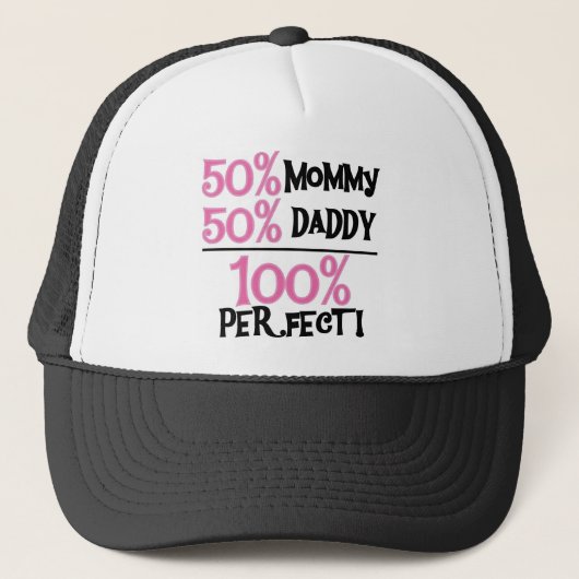 100% perfect - roze T-shirts en cadeautjes Trucker Pet (Voorkant)