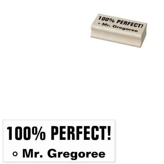 "100% PERFECT!" Rubberstempel sorteren (Gestempeld)