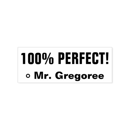 "100% PERFECT!" Rubberstempel sorteren (Afrduk)