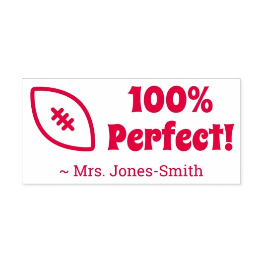 "100% Perfect!" + Rubberstempel van de onderwijsin Zelfinktende Stempel (Design)